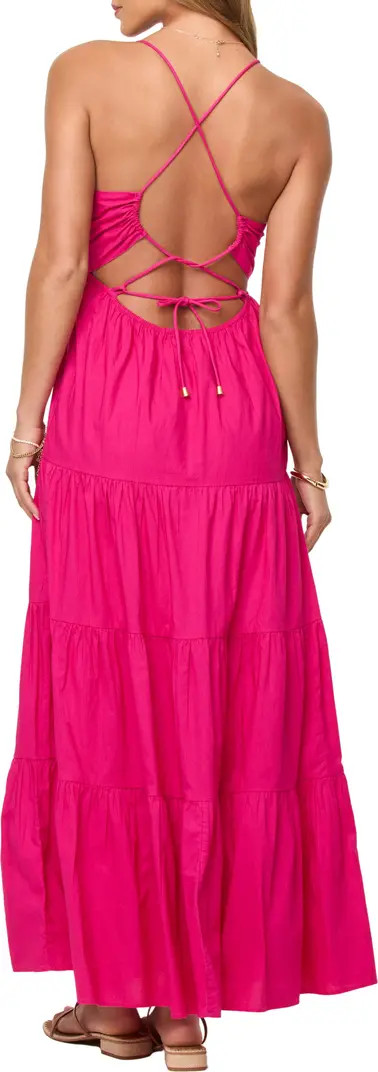 Laina Tiered Cotton Poplin Cover-Up Maxi Dress | Nordstrom