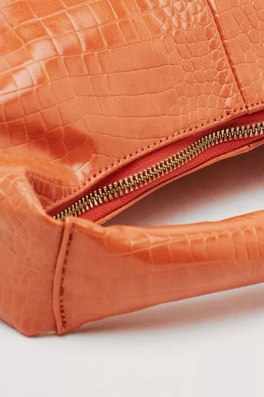 Faux Leather Croc Shoulder Bag | Nasty Gal (US)