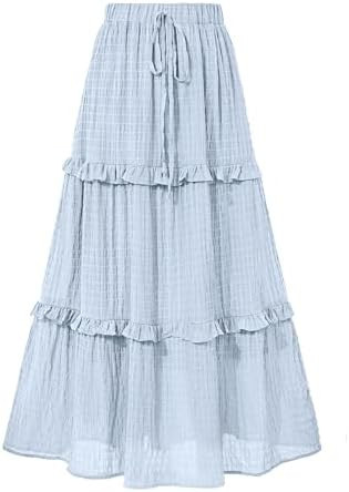 BTFBM Women's Long Summer Skirt 2026 Elegant High Waist Cocktail Party Wedding Guest Dress Flared... | Amazon (US)