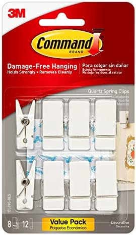 Command Spring Clips, Plastic, Quartz, (17089Q-8ES), Great for Dorm Décor, 8 | Amazon (US)