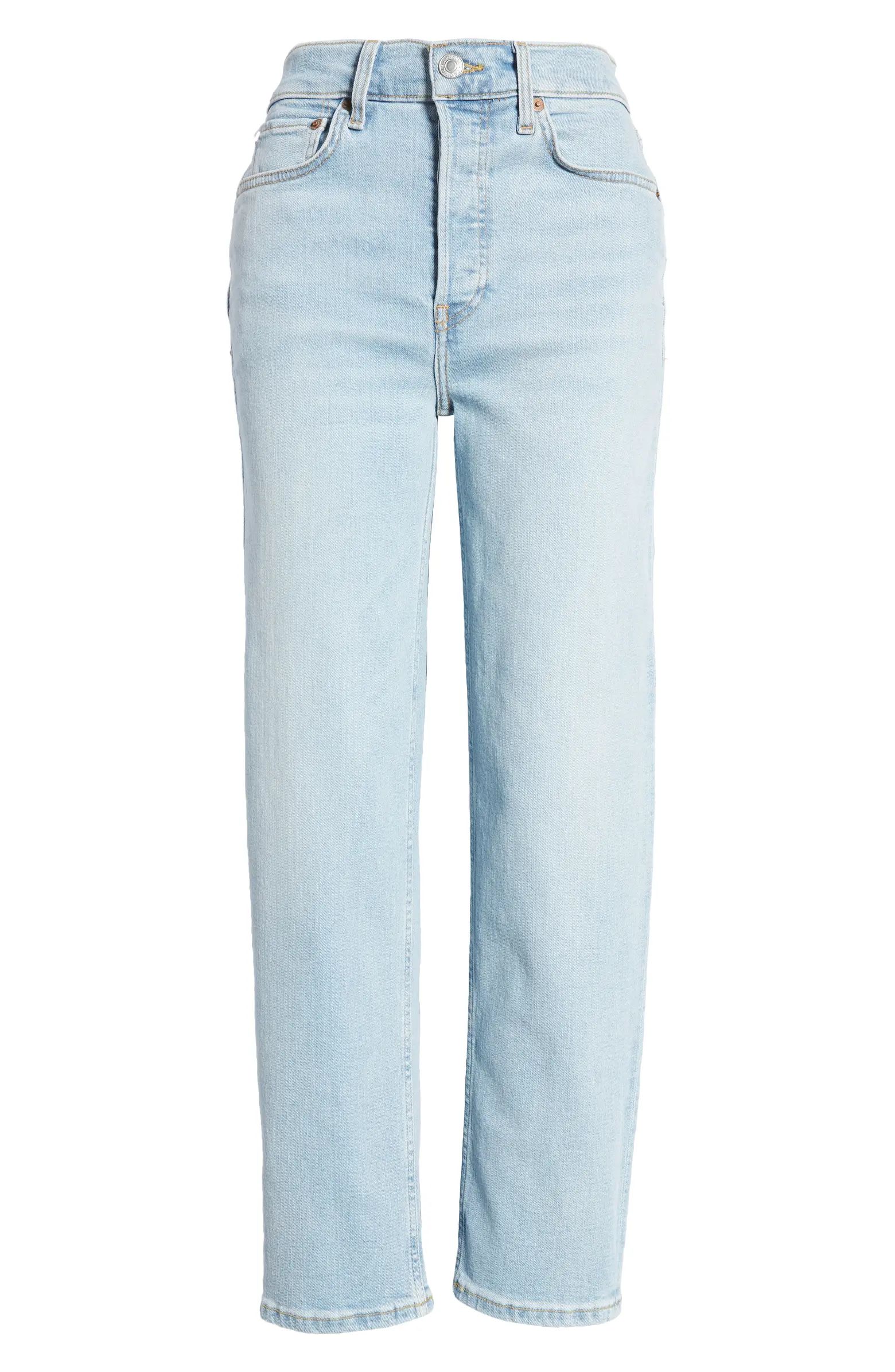 Re/Done '70's Stove Pipe Ripped Raw Hem Jeans | Nordstrom | Nordstrom