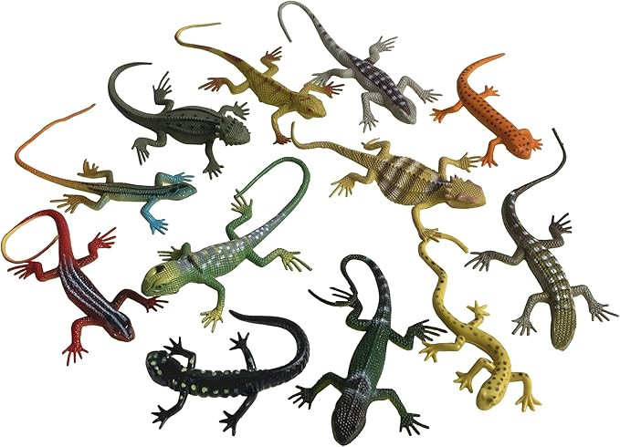Plastic Lizard Toys Artificial Model Reptile Realistic Rubber Lizard Animal Figures for Halloween... | Amazon (US)
