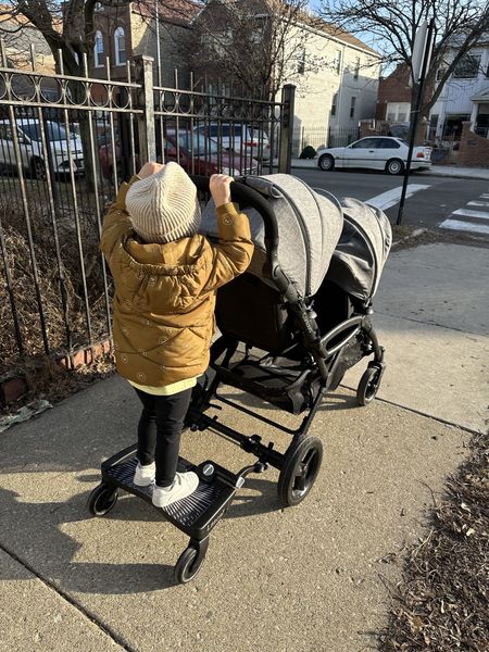 taking your double stroller and add on a buggybaord maxi+! so worth it and it helps when you have multiples. so great for busy toddlers who don’t like strollers. plus it’s compatible with 95% of strollers!

#LTKkids #LTKbump #LTKfamily