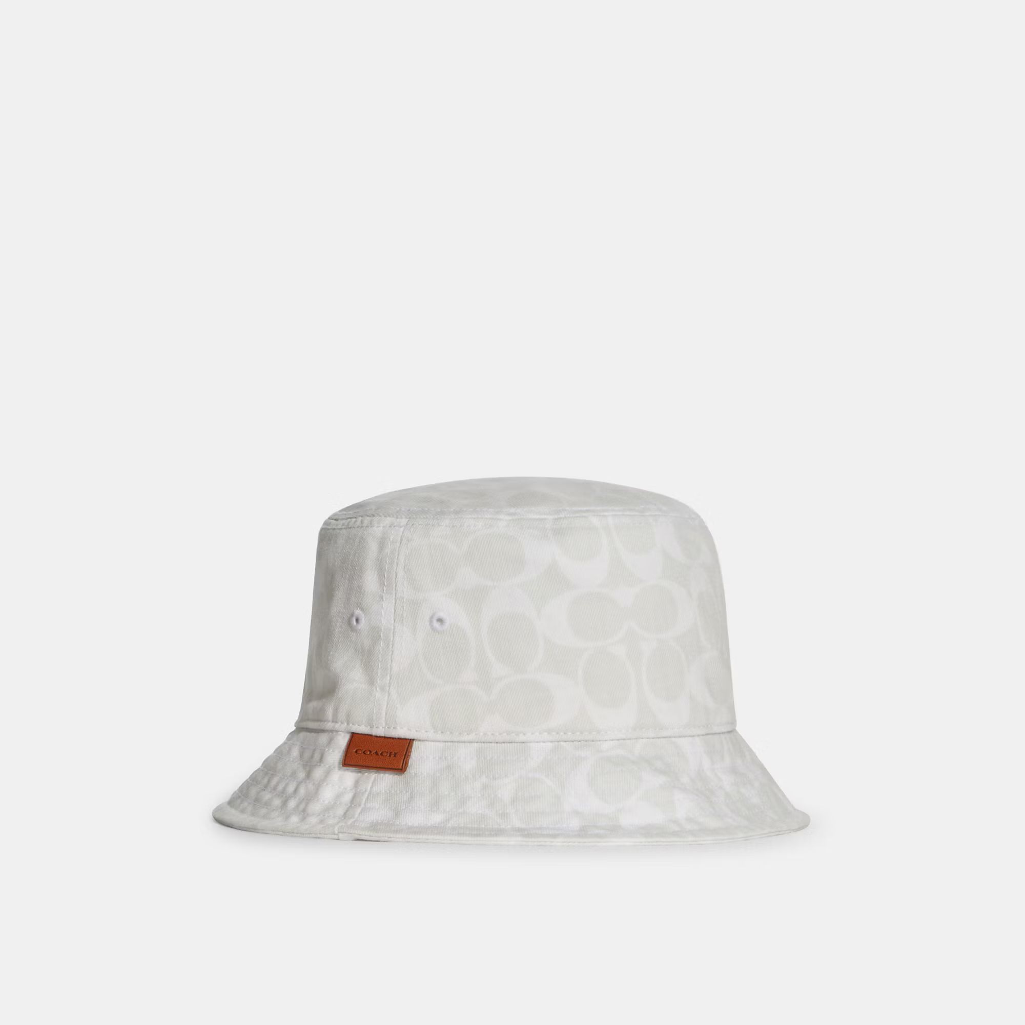 Coach Outlet Women's Signature Denim Bucket Hat - White | Coach Outlet