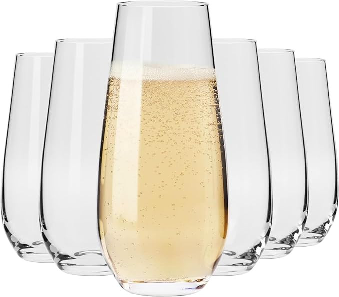 Krosno Champagne & Drink Glasses from the Harmony Collection | Set of 6 | 7.8 oz | Crystal Clear ... | Amazon (US)