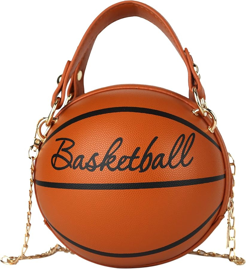LoveWLC basketball Shaped purse Cross Body Bag,PU Handbag Shoulder Bag for Girls Women | Amazon (US)
