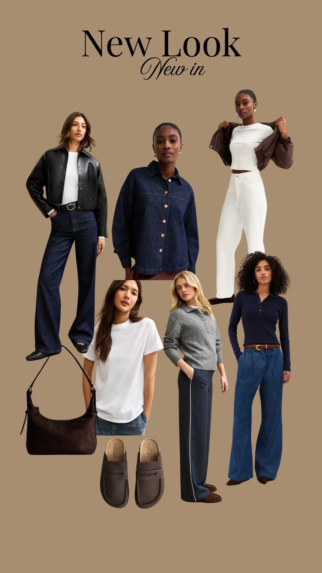 New Look new in ✨ My most recent order! Double denim, denim shirt, loafers, white jeans, brown suede bag ✨ 

#LTKeurope #LTKuk #LTKjeans