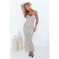 LIONESS Illuminating Maxi Dress Beige Floral | Hello Molly (US)