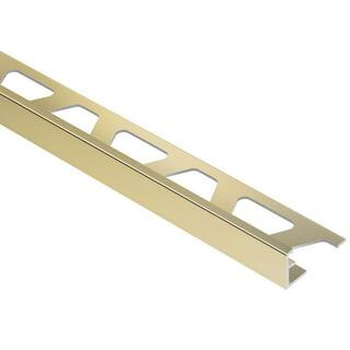 Schiene Polished Brass Anodized Aluminum 1/2 in. x 8 ft. 2-1/2 in. Metal Tile Edging Trim | The Home Depot