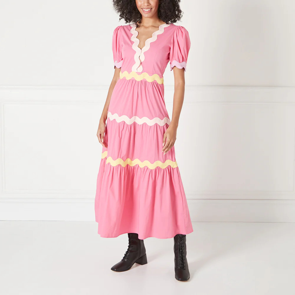 PINK PISCIS MIDI DRESS | Lulu Guinness (UK)