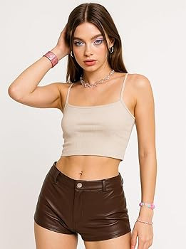 Faux Leather Micro Shorts for Women Y2K Sexy Low Rise Mini Short Rave Outfits Festival Club | Amazon (US)