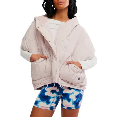 Free People Happy Trails Poncho in Pearl at Nordstrom, Size X-Large | Nordstrom