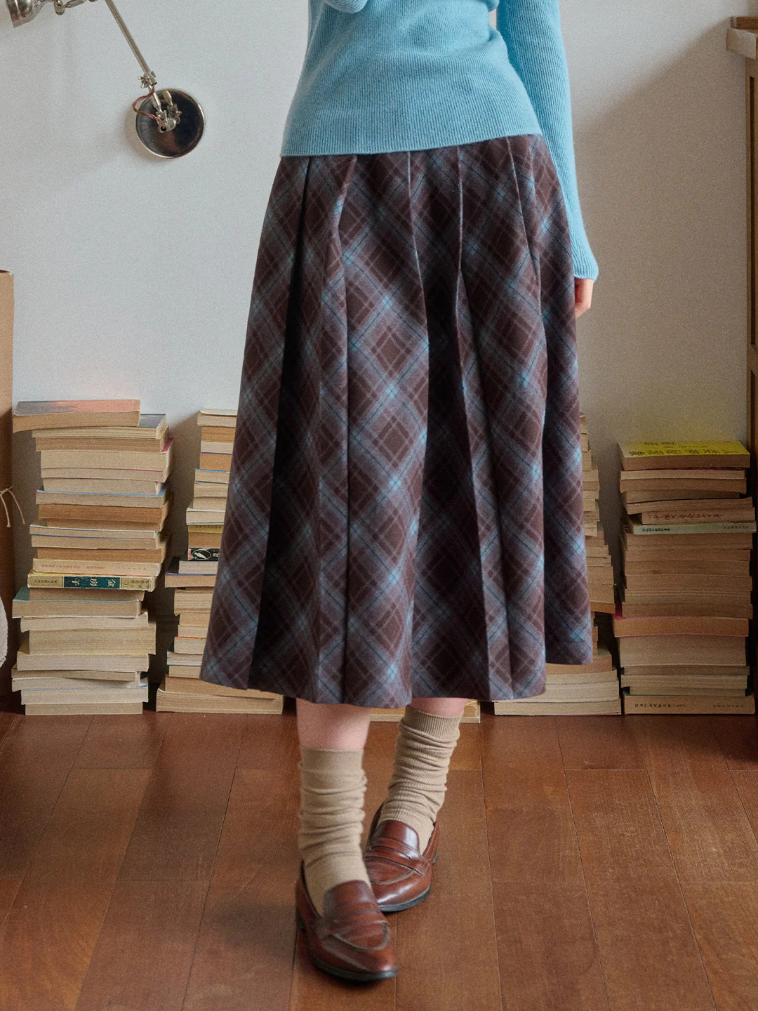 Jaylani Plaid Midi Skirt | Simple Retro