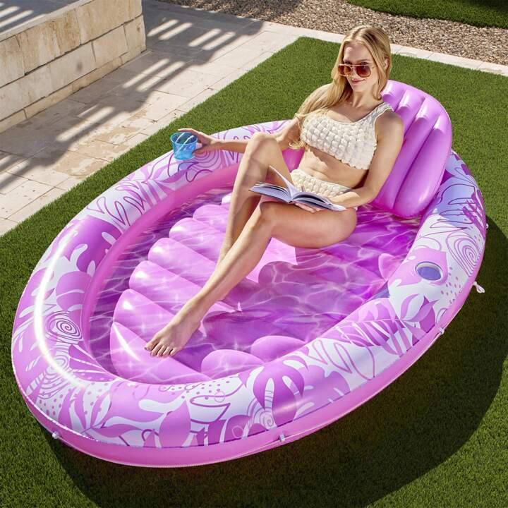 Syncfun Tanning Pool Lounger Float, Luxury Fabric Large Pool Floats Inflatable Lake Float Heavy D... | SHEIN