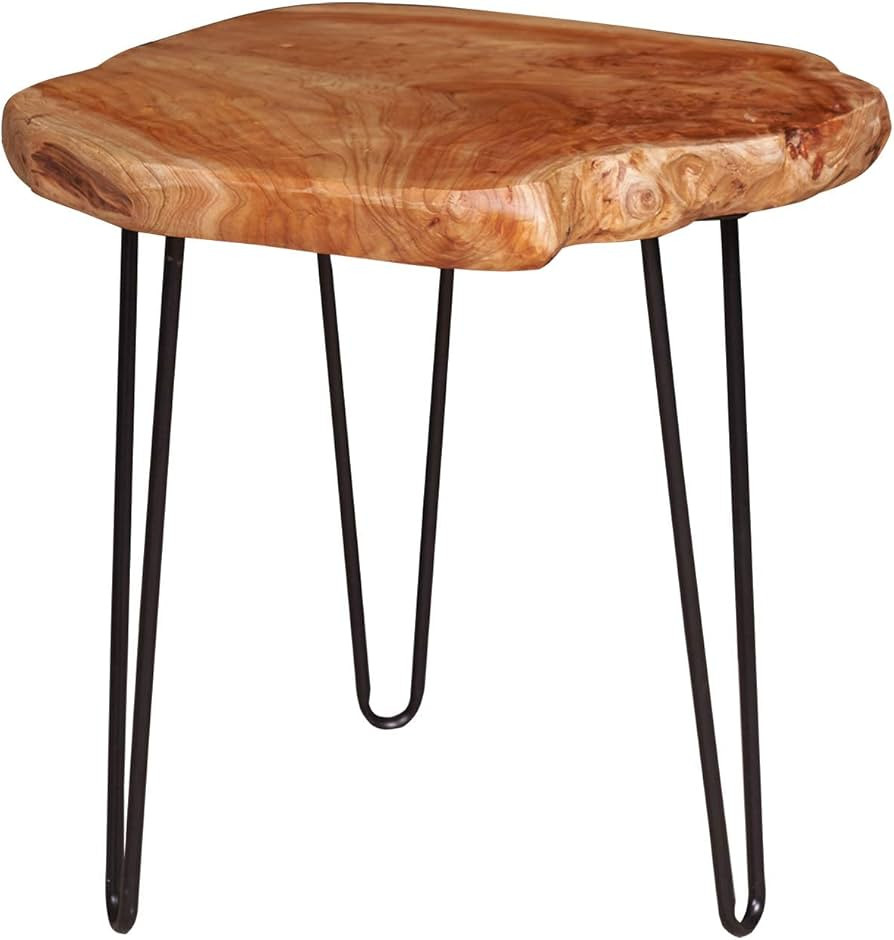 NXN-HOME Natural Edge Side Table, Live Edge End Table with 3 Hairpin Legs, Nightstand Plant Stand... | Amazon (US)