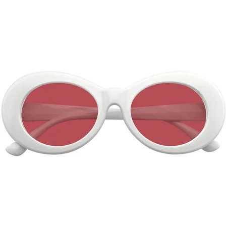 Emblem Eyewear - Oversize Round Goggle Retro Tapered Arms Clout Oval Color Tone White Sunglasses | Walmart (US)