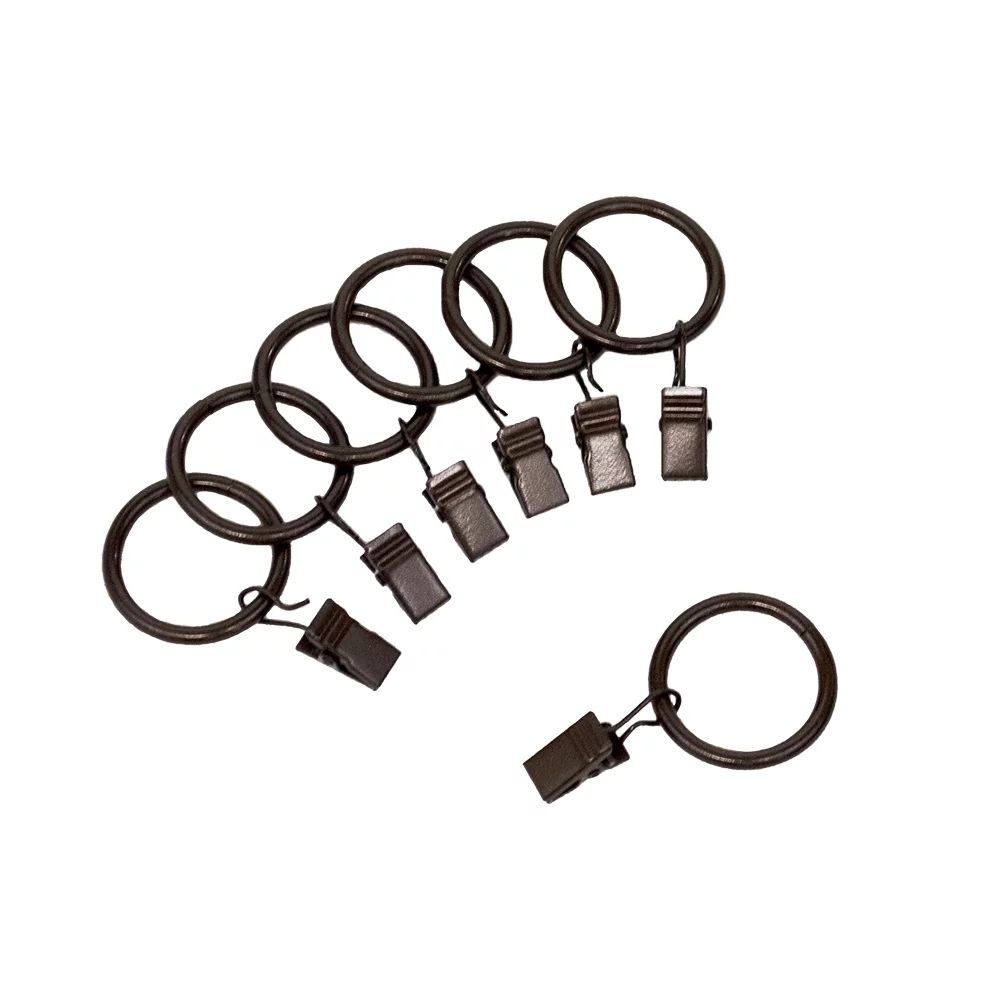 Mainstays Medium Bronze Curtain Clip Rings, Set of Seven | Walmart (US)