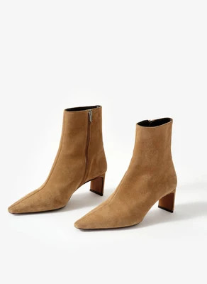 Macy Neutral Suede Ankle Boots | Mint Velvet