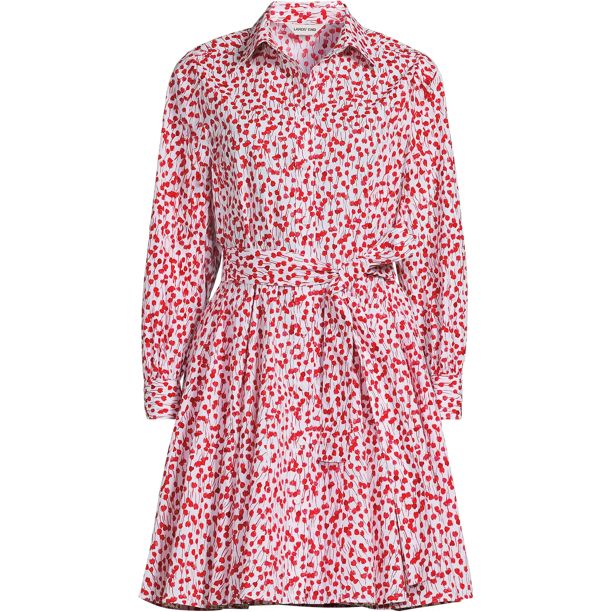Women's Poplin Button Front Dress with Godets | Lands' End (US)