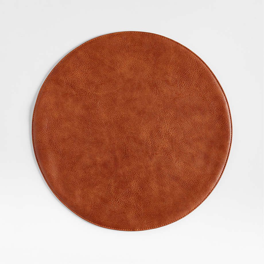 Maxwell Blue Easy-Clean Vinyl Round Placemat + Reviews | Crate & Barrel | Crate & Barrel