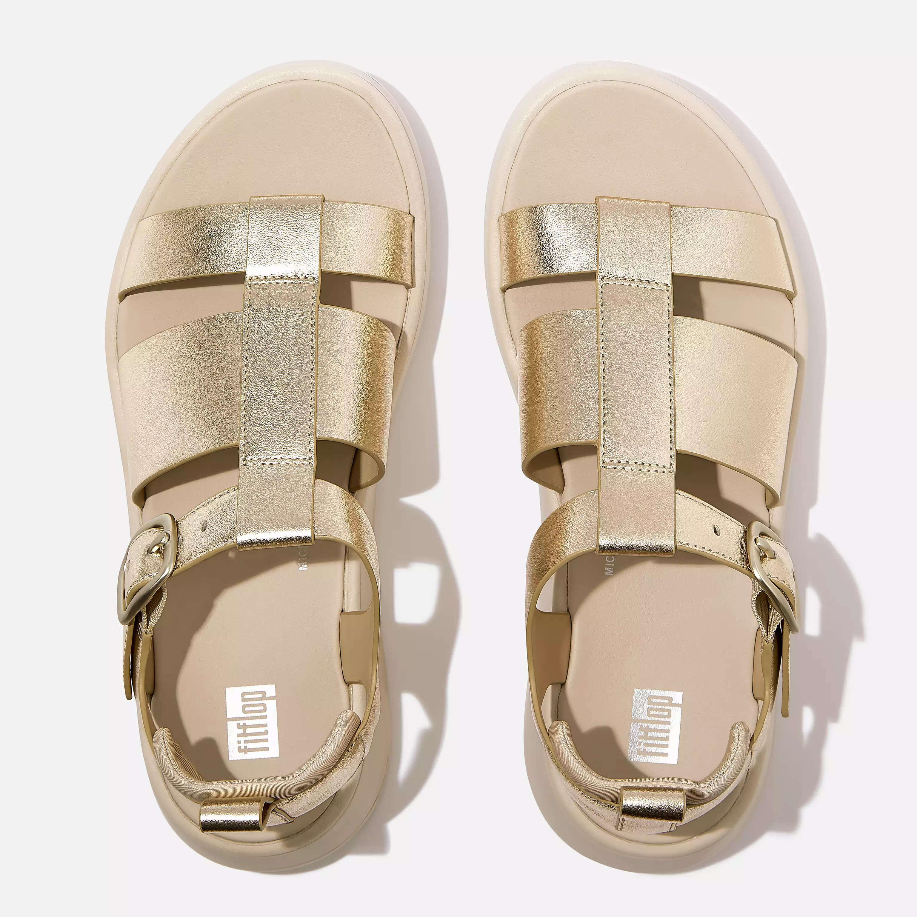 F-MODE Metallic Leather Flatform Fisherman Sandals | FitFlop (US)