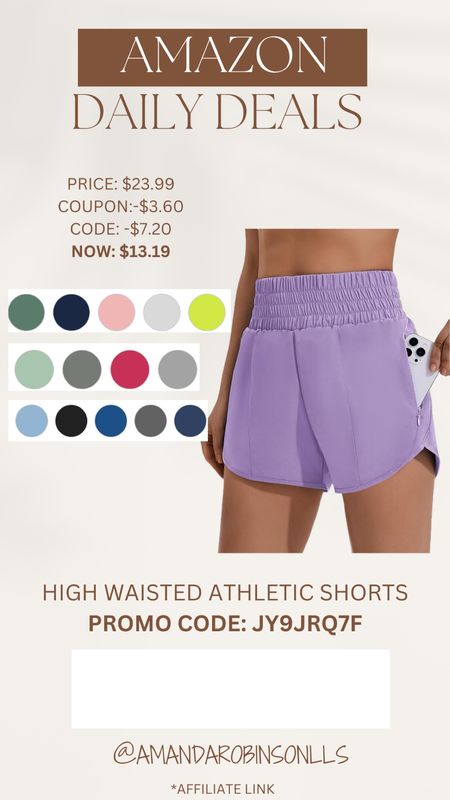 Amazon Daily Deals
High waisted athletic shorts 

#LTKFitness #LTKFindsUnder50 #LTKSaleAlert
