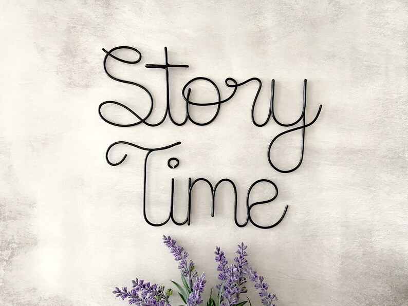 Story Time Sign, Wire Word Wall Art, Boho Nursery, Playroom Wall Decor, Nursery Room, Reading Noo... | Etsy (US)