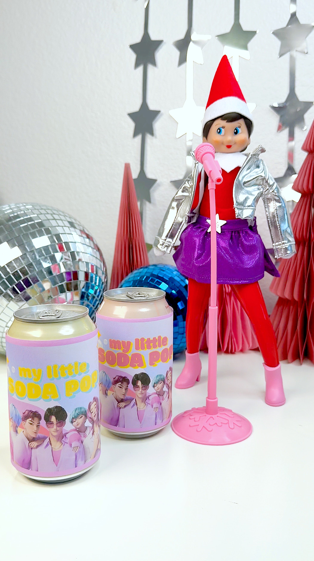 SAJA ELVES!! Our elf dressed up like the Saja Boys from KPop Demon Hunters and even brought some little soda pop!

Printables on my IG @tiffanie.anne 

 #LTKHoliday #LTKKids