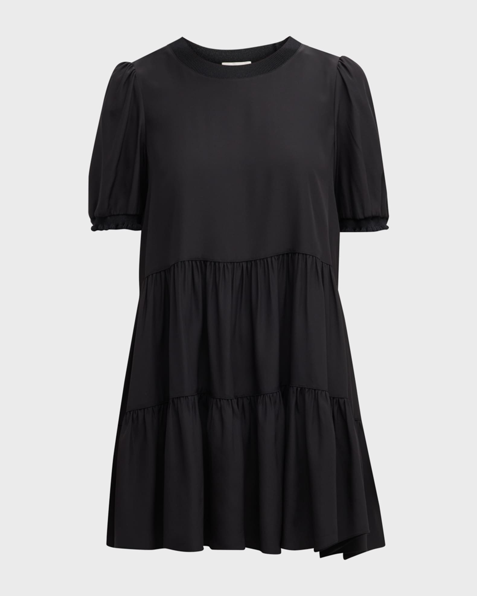 Emalina Crewneck Tiered Mini Shift Dress | Neiman Marcus