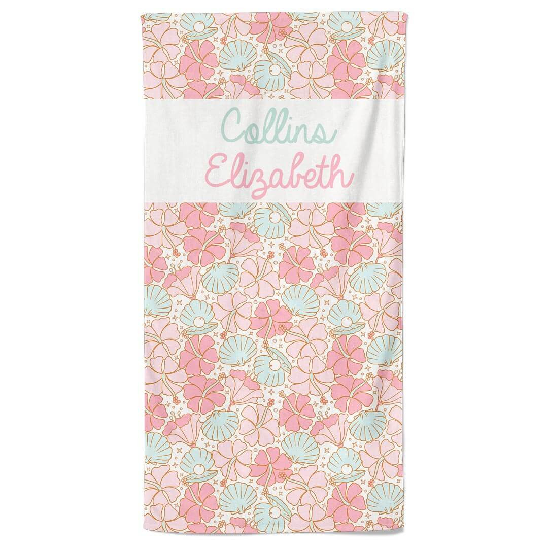 Ocean Pearl Personalized Kids Beach Towel | Caden Lane