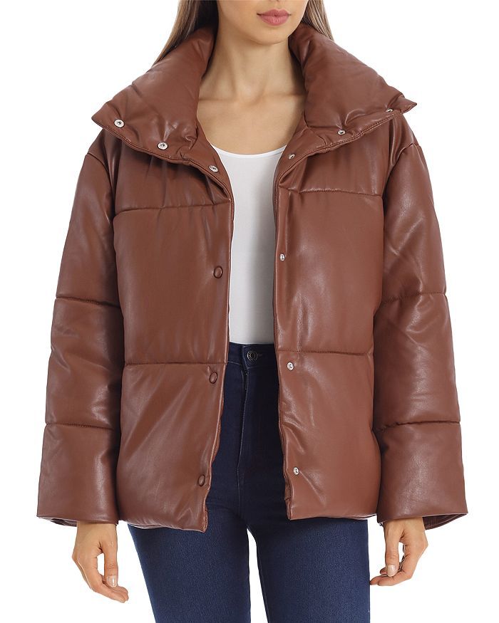 Oversize Faux Leather Puffer Jacket | Bloomingdale's (US)