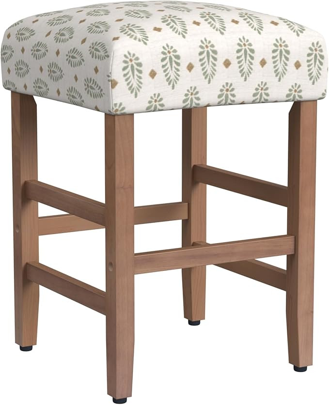 HomePop Home Decor Classic Open-Back Counter Height Barstooll Square 24 Inch Bar Stools with Dome... | Amazon (US)