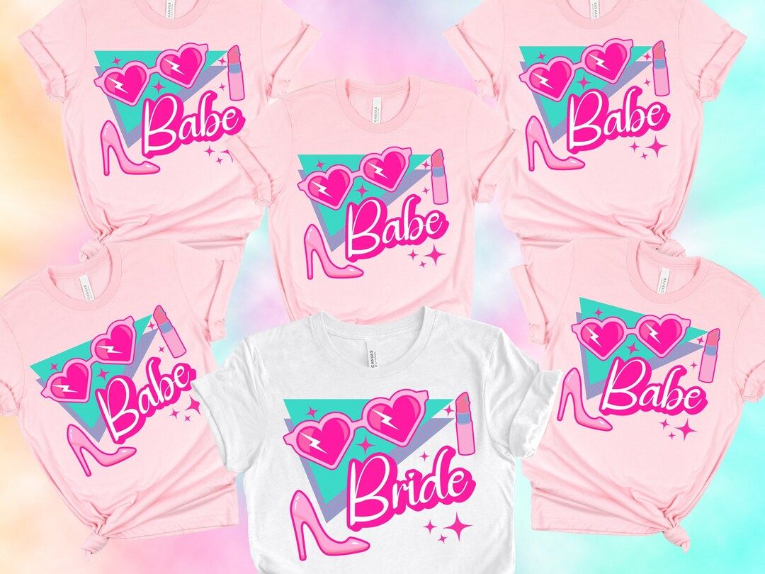 80s 90s Retro Vintage Bride Babe Bachelorette Cute Millennial Pink Hearts Party Millennial Shirt ... | Etsy (US)
