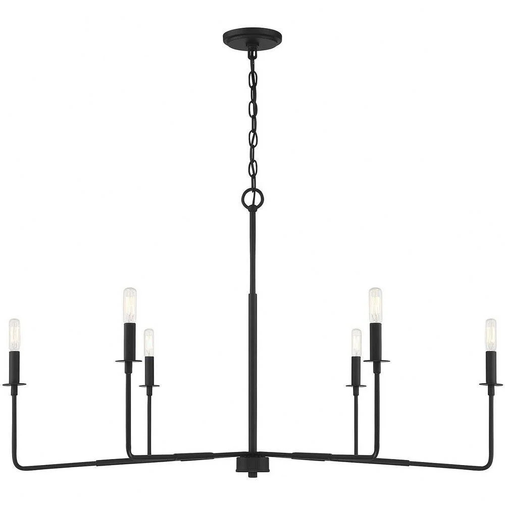 Bailey Street 6-Light Contemporary Matte Black Chandelier | Walmart (US)