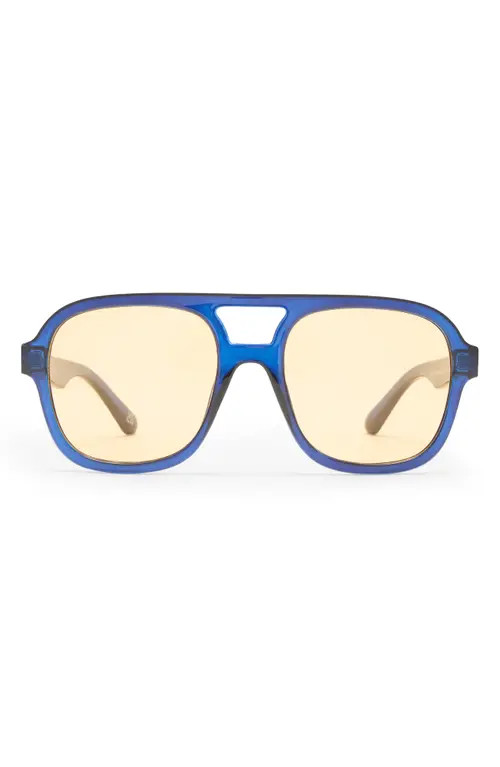 AIRE Whirlpool 53mm Aviator Sunglasses in Navy/golden Tint at Nordstrom | Nordstrom