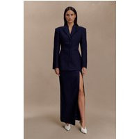 Cassie Column Maxi Skirt - Navy Pinstripe I MESHKI I Size M | MESHKI US