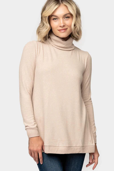 Cozy Knit Tunic with Asymmetrical Back Detail | Gibsonlook