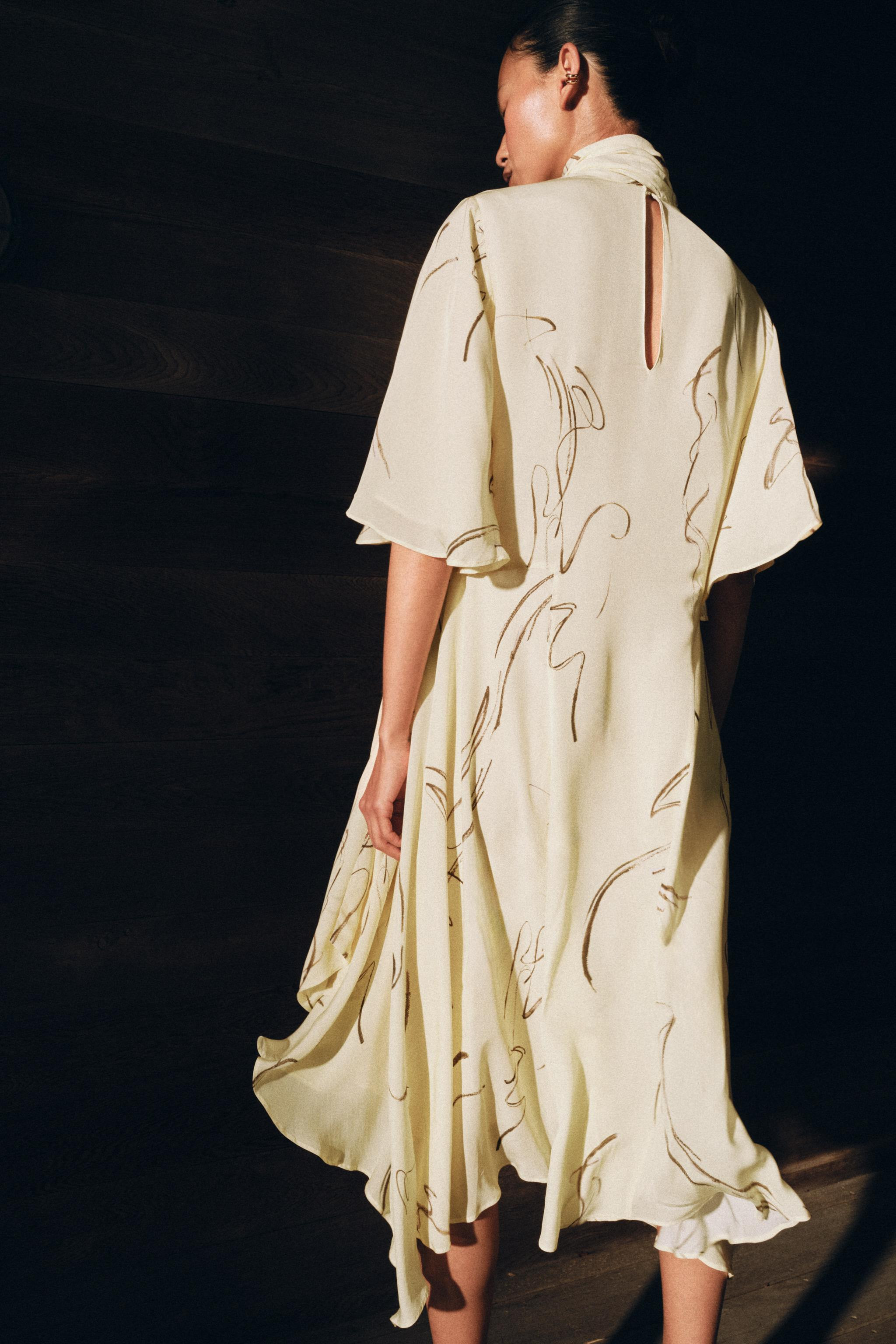 ZW COLLECTION PRINTED DRESS WITH TIES | Zara US