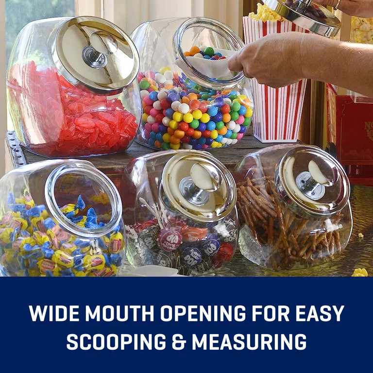 Anchor Hocking Silver Glass with Lid Penny Candy Glass Jar - Walmart.com | Walmart (US)