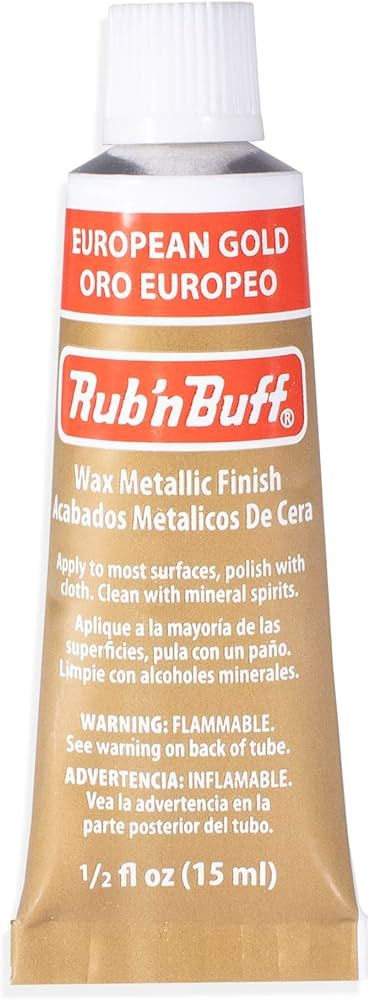 AMACO Rub n Buff Wax Metallic Finish - Rub n Buff European Gold 15ml Tube - Versatile Gilding Wax... | Amazon (US)