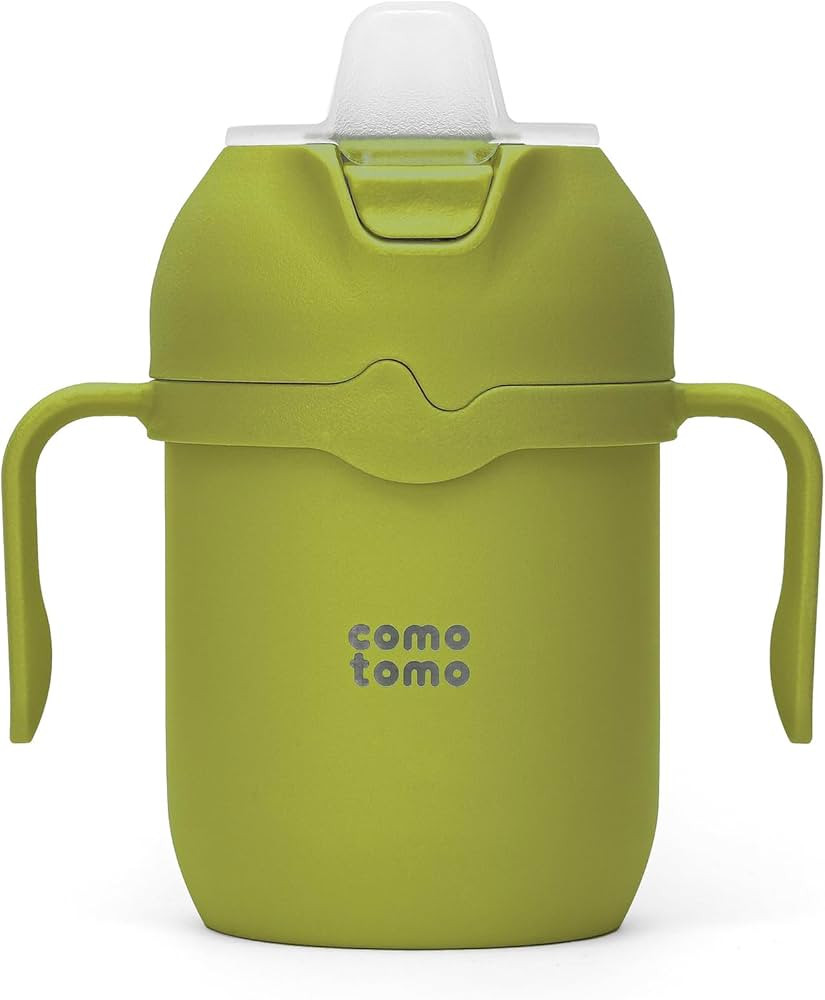 Comotomo Toddler Tumbler 8oz Insulated Sippy Cup with Silicone Straw and Spout, Green | Amazon (US)