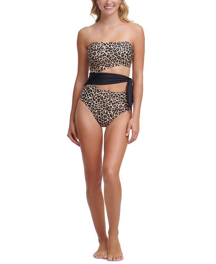 Printed Cut-Out Bandeau One-Piece Swimsuit | Macys (US)