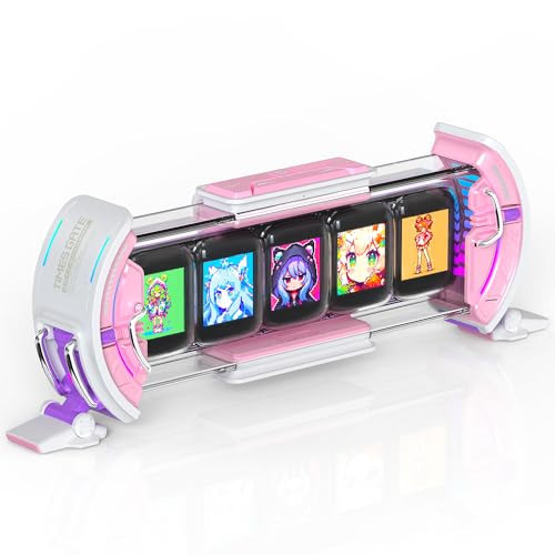 Divoom Times Gate - Cute Gaming Digital Clock with Smart App-Controlled, Support Weather Forecast, Stock Market/Exchange Rate, Social Media, Pixel Art Display for Gamers & Home Office Decor (Pink) | Amazon (US)
