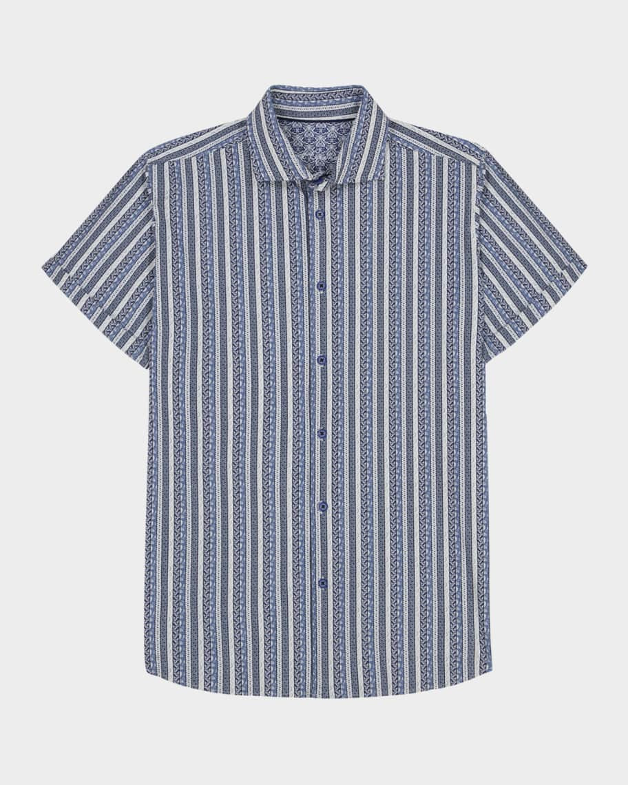 Robert Graham Men's Ionian Stripe Short-Sleeve Shirt | Neiman Marcus