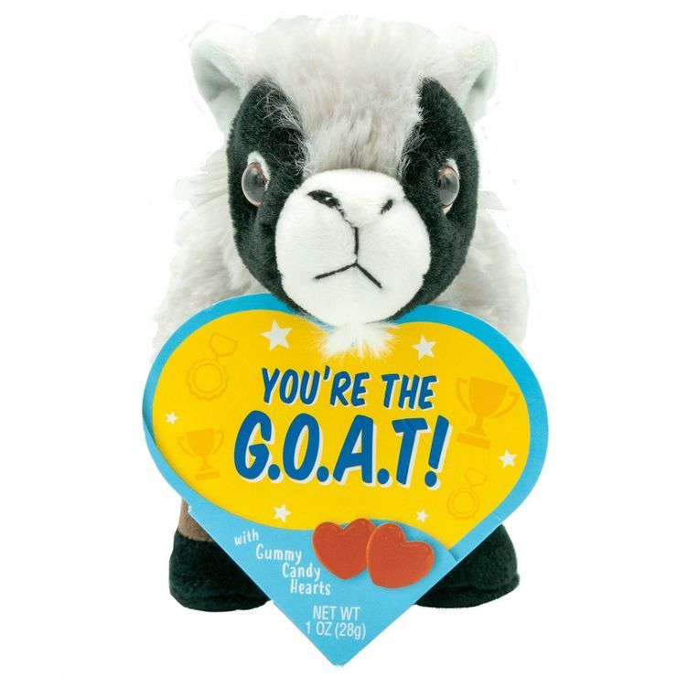 Frankford Valentine's Goat Plush with Gummy Candy Hearts - 1oz | Target