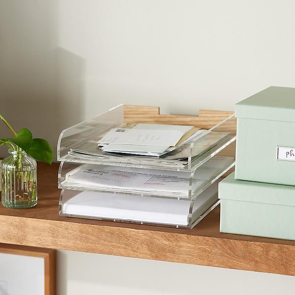 Lund London Blair Stackable Letter Tray | The Container Store