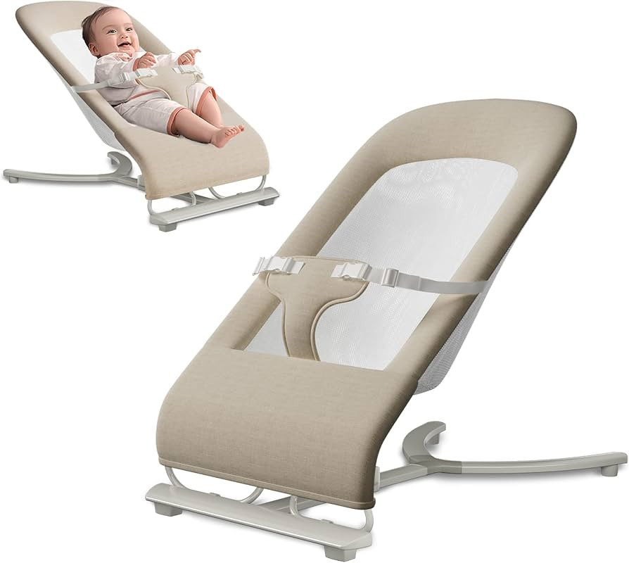 Bouncer for Babies, Portable Bouncer for Babies 0-6 Months, Newborn Bouncer with 3-Point Harness,... | Amazon (US)