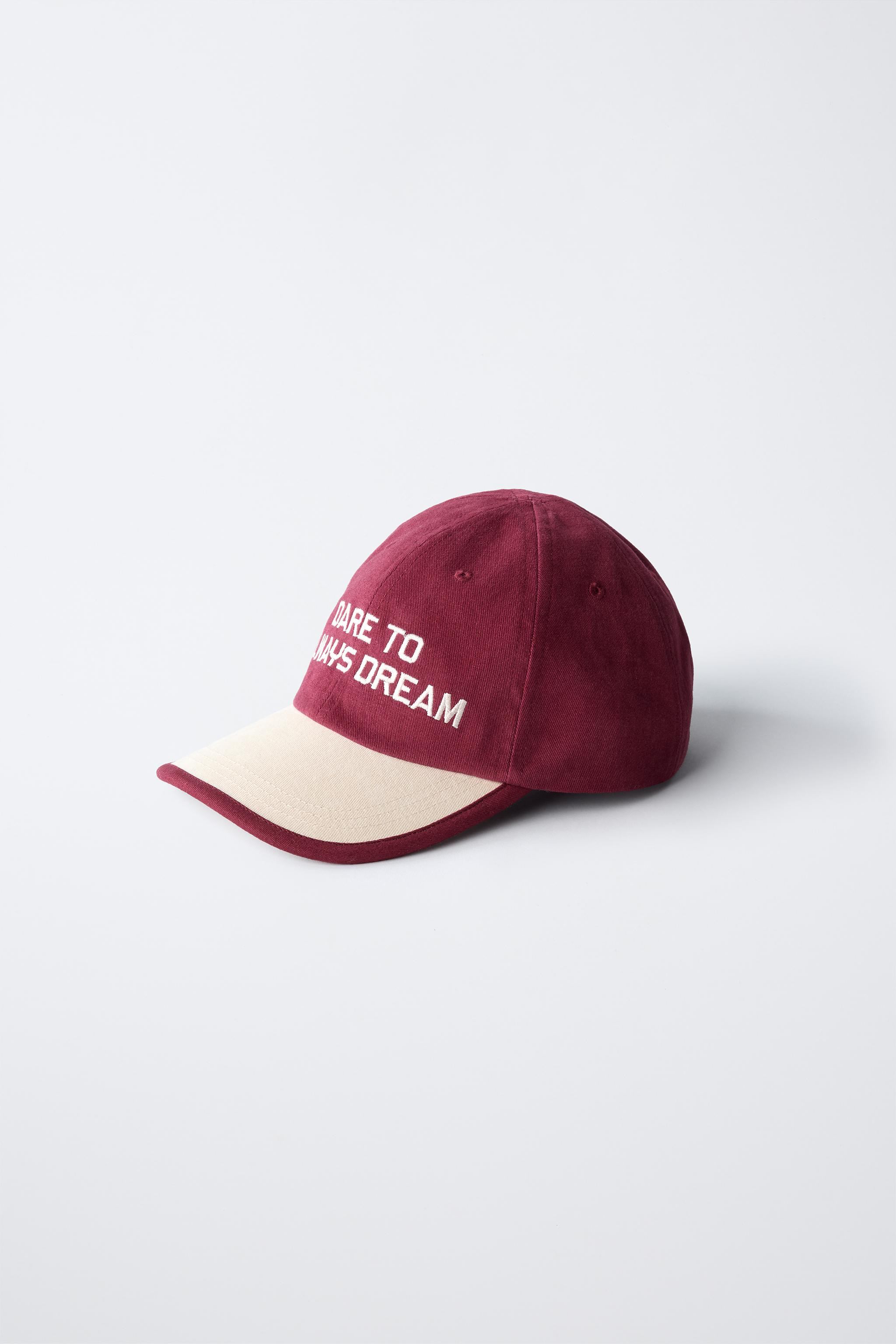 EMBROIDERED TEXT CAP | Zara US