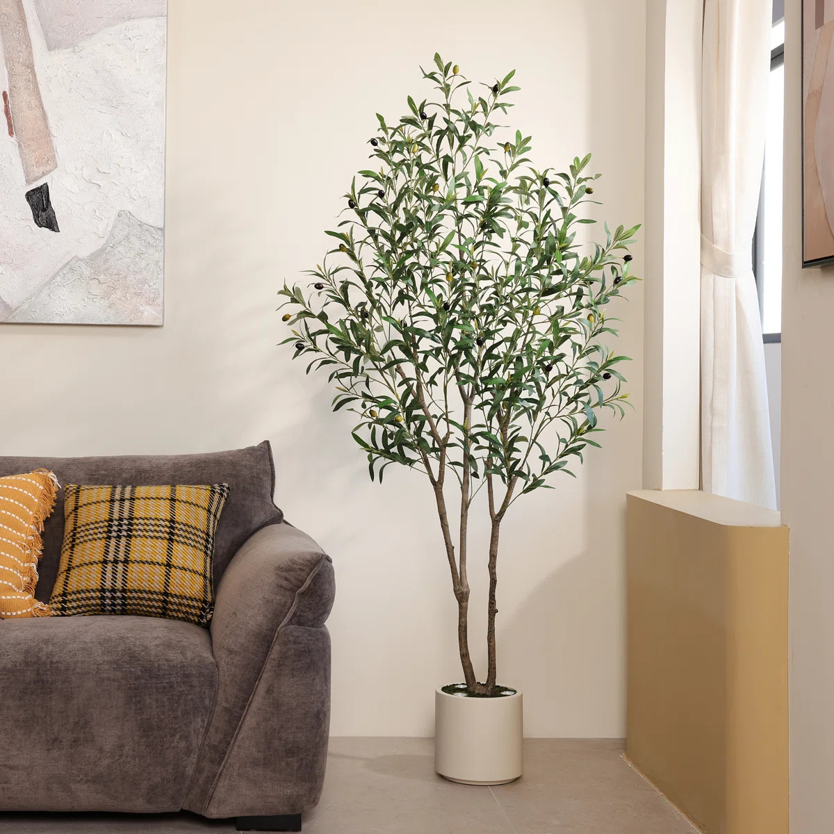 Faux Olive Tree with Warm White LED Fairy Lights | Wayfair North America