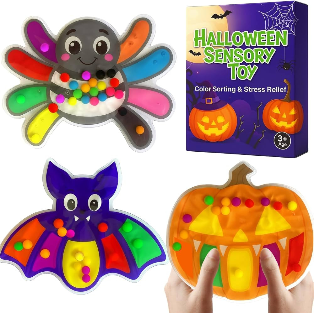 3 Pack Halloween Color Sorting Sensory Toys for Toddler, Fine Motor Travel Essential Montessori A... | Amazon (US)